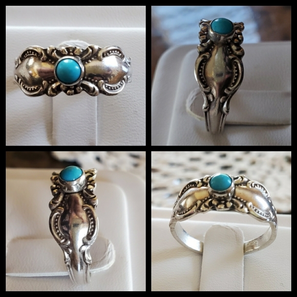 Genuine Sleeping Beauty Turquoise Ring Size 8.5-9 - Picture 2 of 7